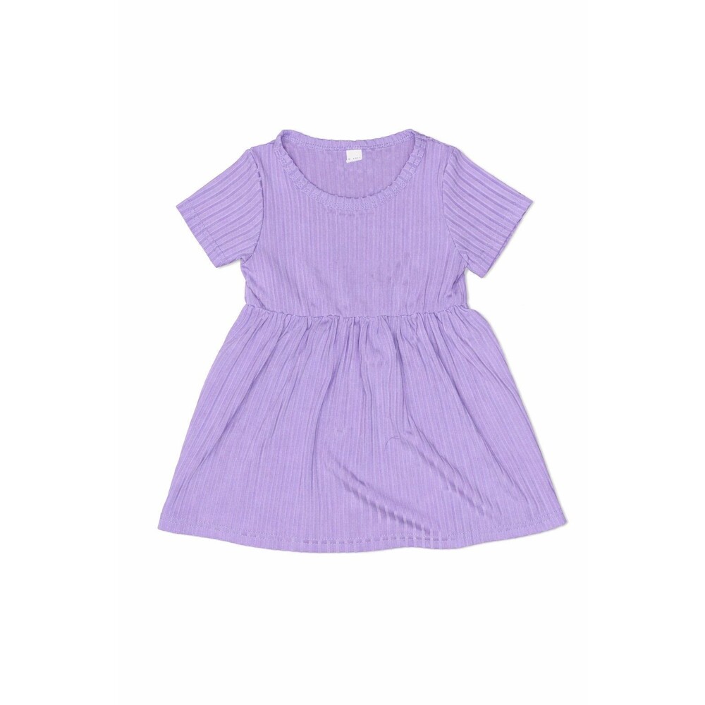 Boutique Lavender Ribbed Baby Dress 9-12M Short Sleeve Purple Spring Outfit